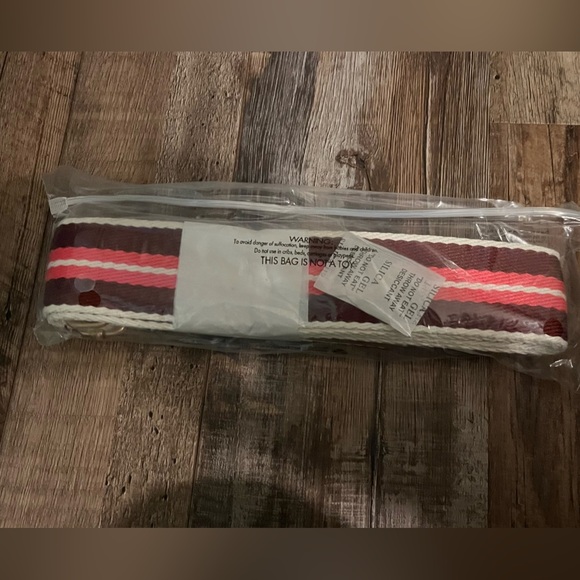 NIP! Thirty-one Striped Pink and Brown Bag mulberry Cross-body Strap - Picture 3 of 3